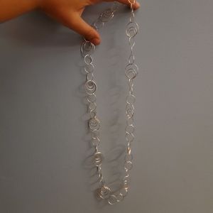 Sterling silver hoop chain necklace